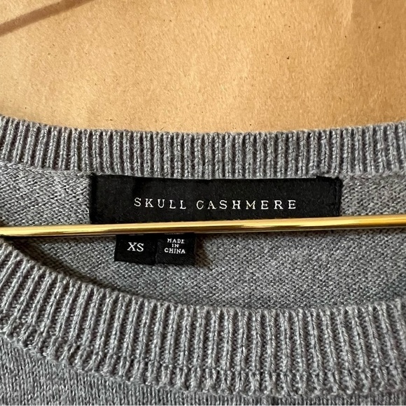 Skull Cashmere | Attis Skull Sweater Thunder & Chalk Skull Side Slits Size XS - Picture 5 of 12